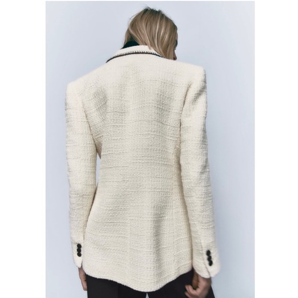 Zara Top-Stitched Double-Breasted Blazer - Picture 4 of 5